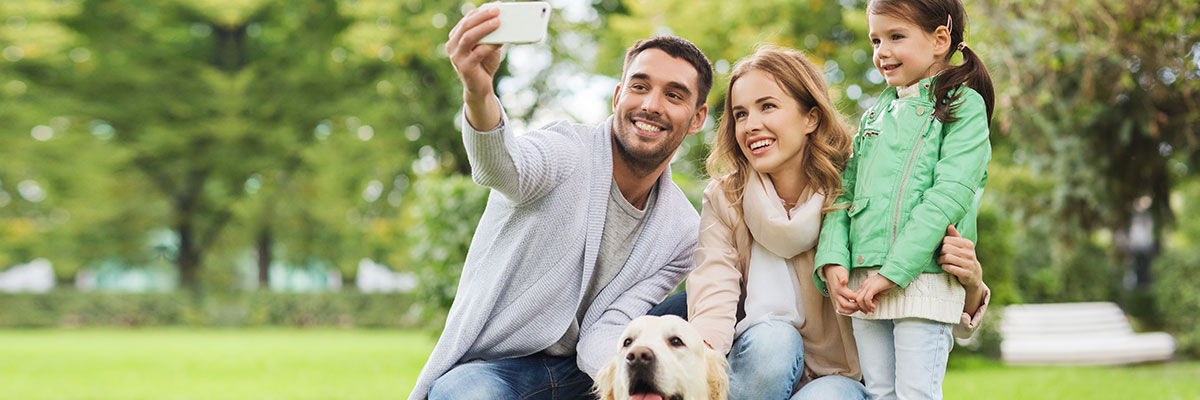 Family taking a selfie