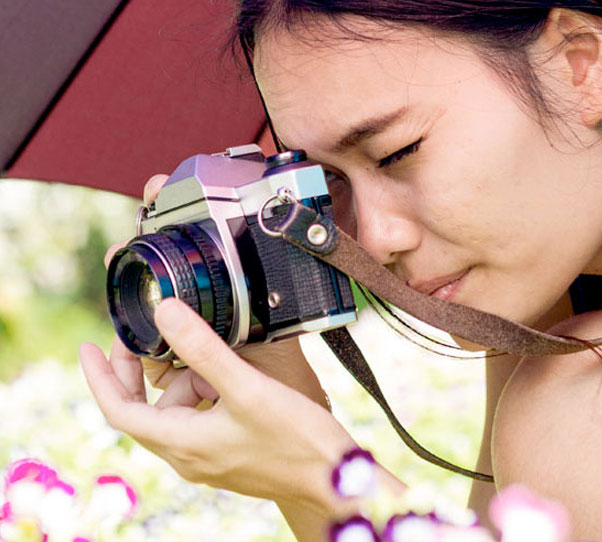 Michelle taking photographs