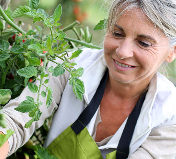 Vicki tending her garden